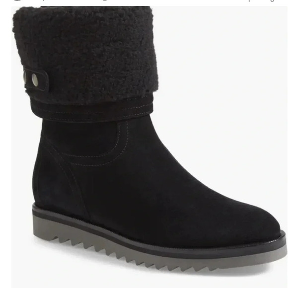 Aquatalia Perdi Weatherproof water proof Black Suede Cuff Ankle Boot women’s 8 - Picture 1 of 8